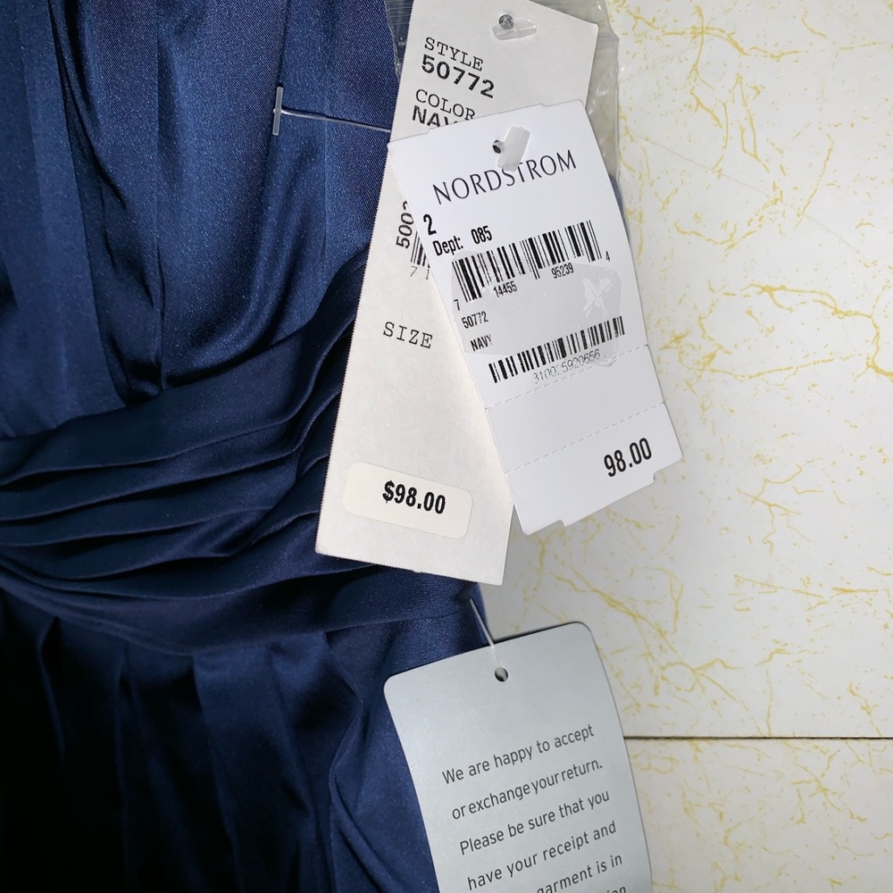 NEW! Strapless Navy Blue Dress - Picture 5 of 6